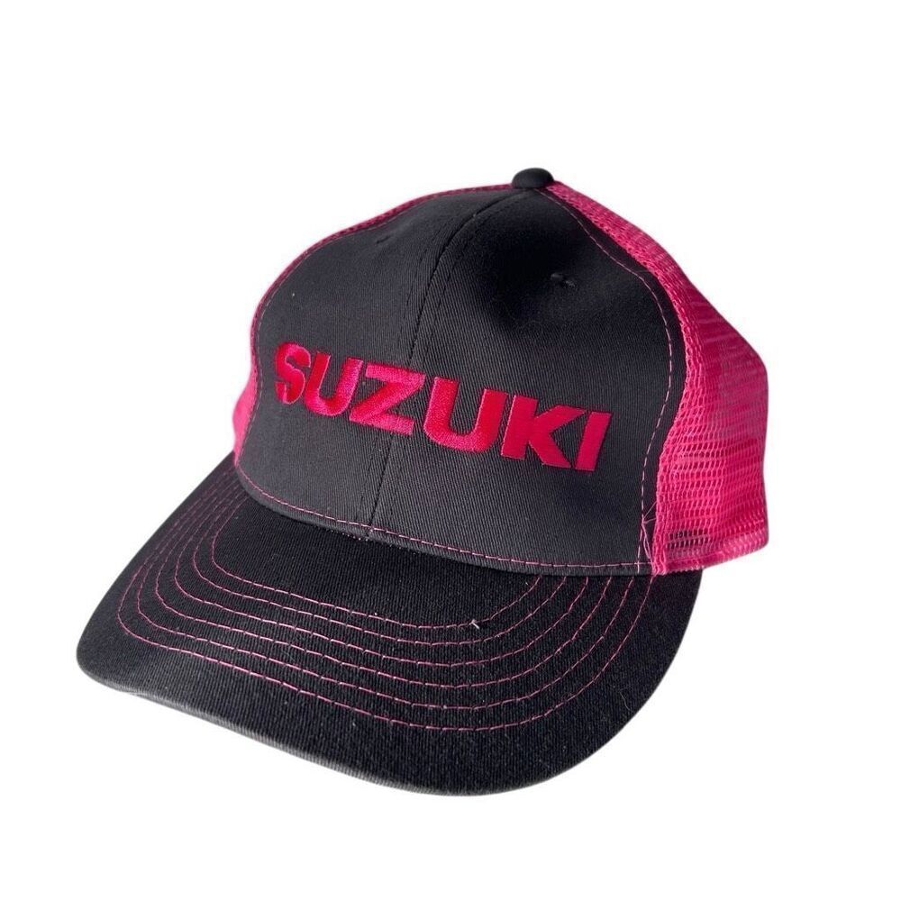 Suzuki Hot Pink and Grey Mesh Snap Back COBRA Hat